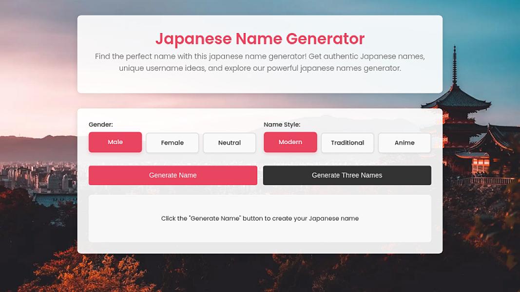 Japanese Name Generator