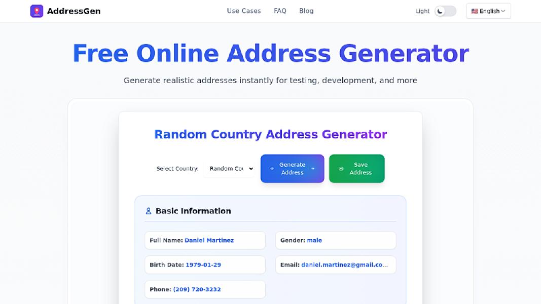 Fake Address Generator