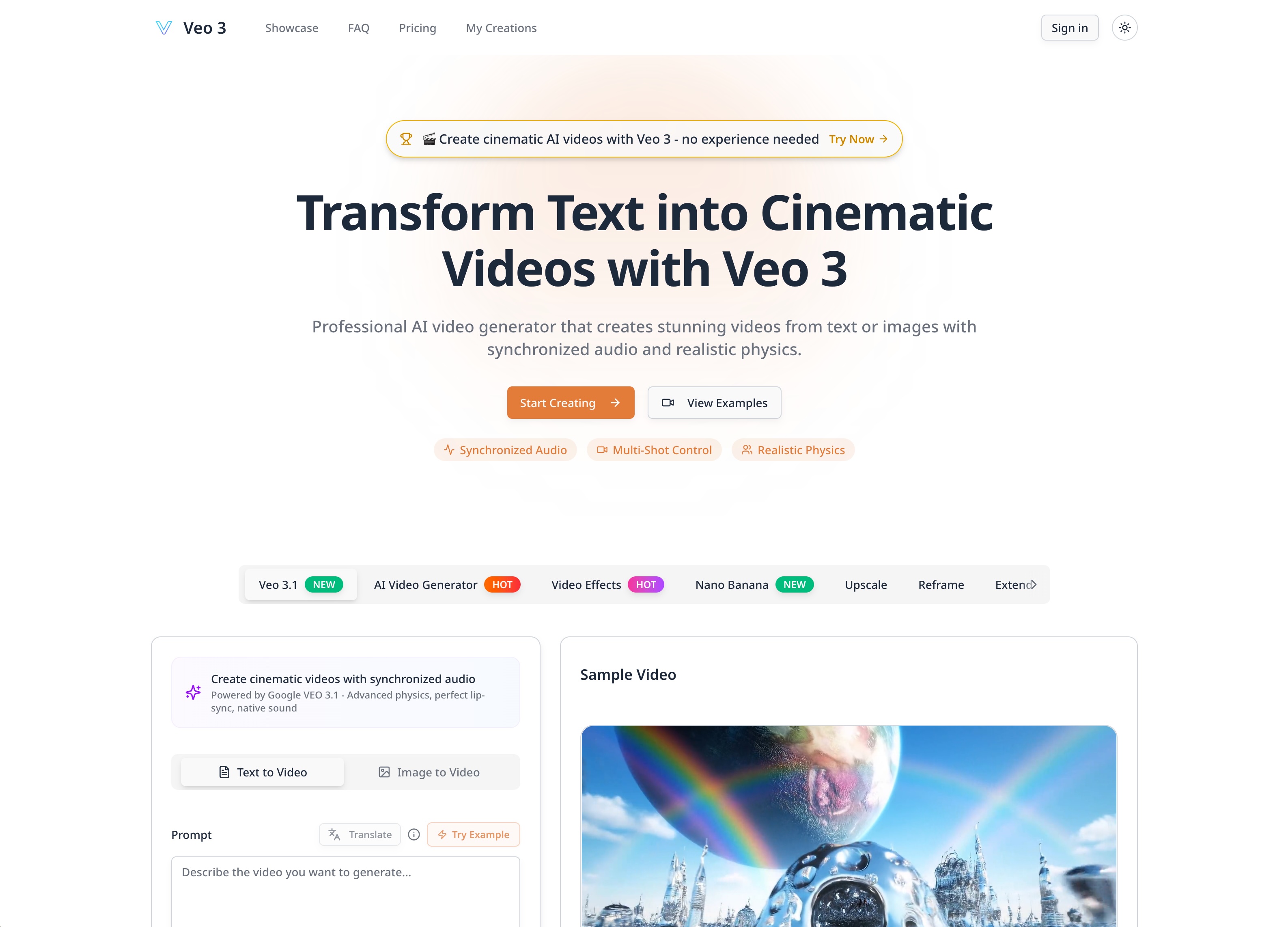 Veo 3 AI Video Generator – Cinematic AI Videos with Synchronized Audio